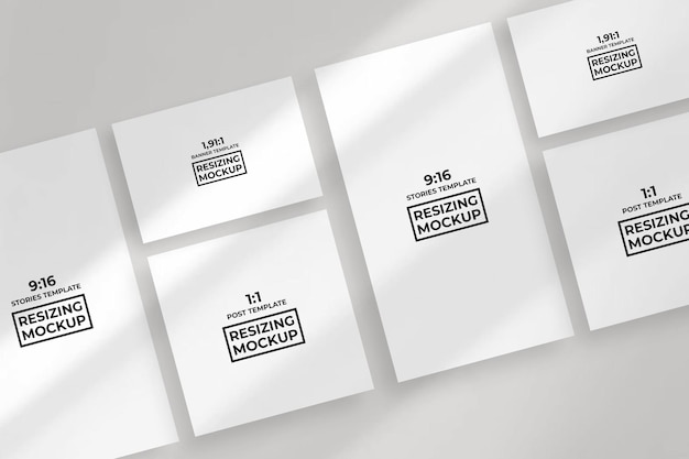 Mockup di ridimensionamento post banner per social media