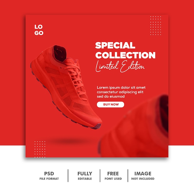 Social Media Banner Post Template Scarpe moda