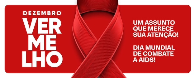 Premium PSD | Social media banner red december against aids