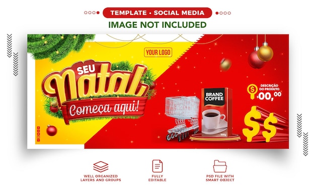 Banner social media supermercato il tuo natale inizia qui