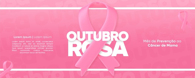 Modello banner per social media campagna di sensibilizzazione sul cancro al seno rosa ottobre