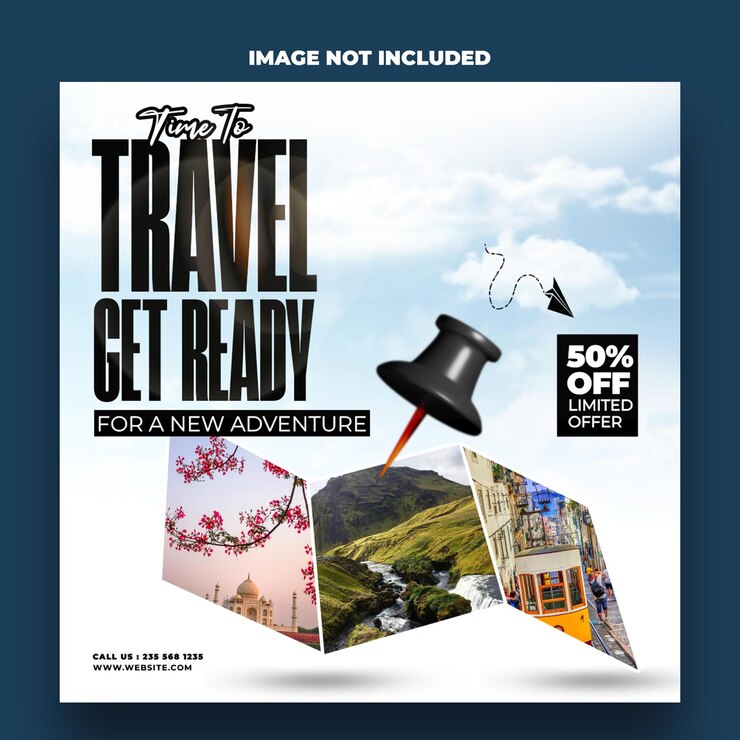 social media banner template for travel agency