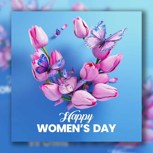 Social media banner template for happy womens day