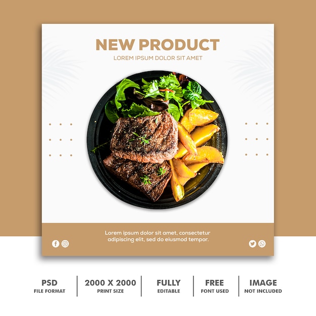 Social Media Banner Template Instagram, Food New