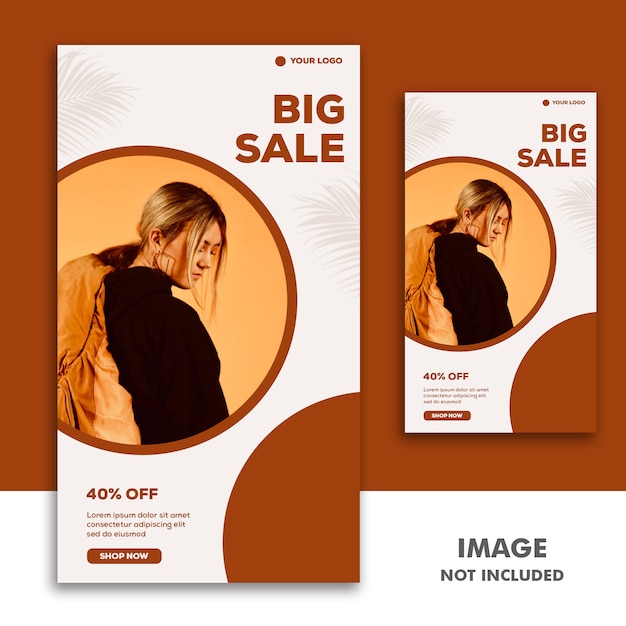 Social Media Banner Template Instagram-verhaal, Fashion Girl Beautiful Sale