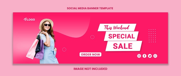 Social media banner template this weekend special sale twitter banner template