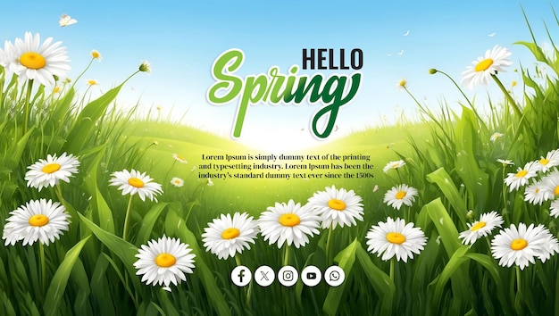 Social media banner van de lente dag