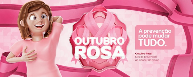 Social media banner voor roze oktober campagne