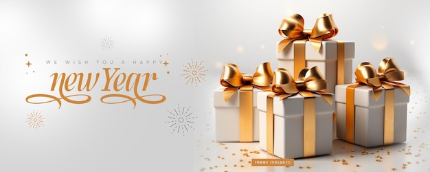 Premium PSD | Social media banner we wish you a happy new year