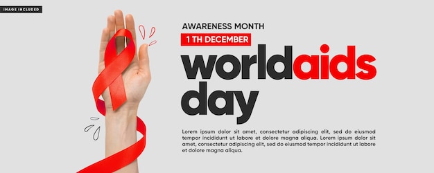 PSD social media banner world aids day