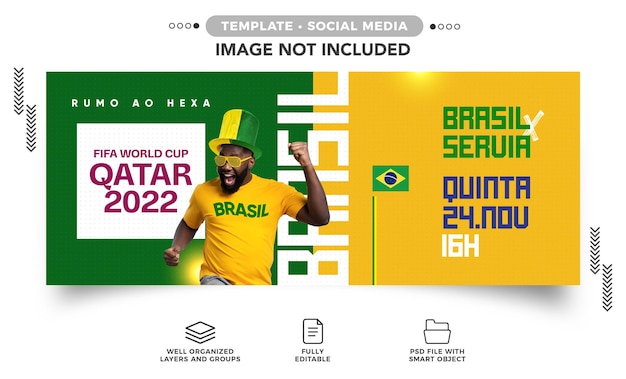 PSD banner sui social media coppa del mondo brasile vs servia