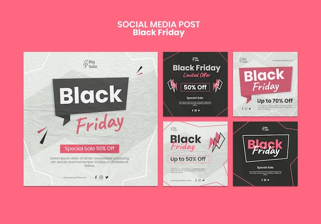 Social media berichten op Black Friday