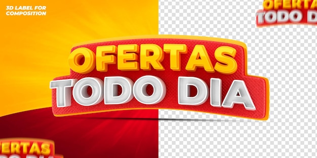 PSD social media biedt elke dag voor braziliaanse campagne 3d render