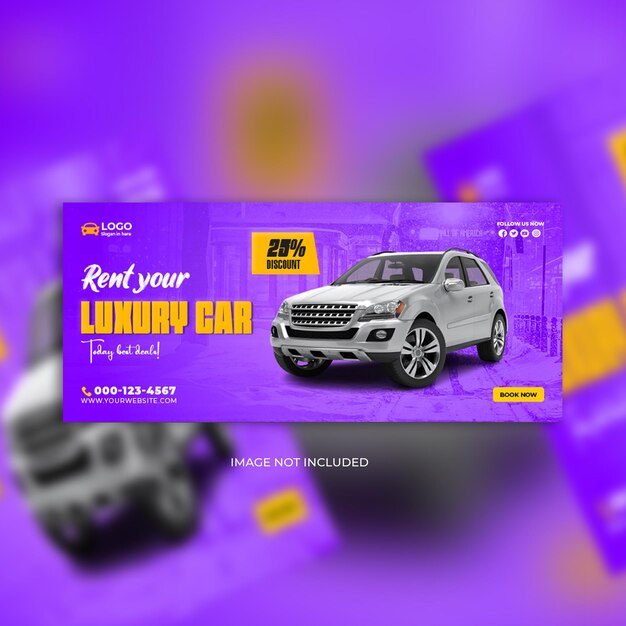 PSD social media car post design noleggio auto banner design