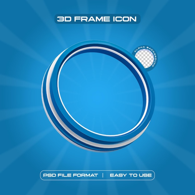 PSD social media circle profile frame 3d render illustratie