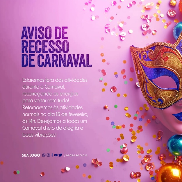 Социальные сети comunicado carnaval