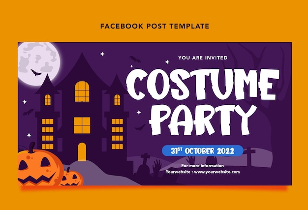 social media cover template halloween party