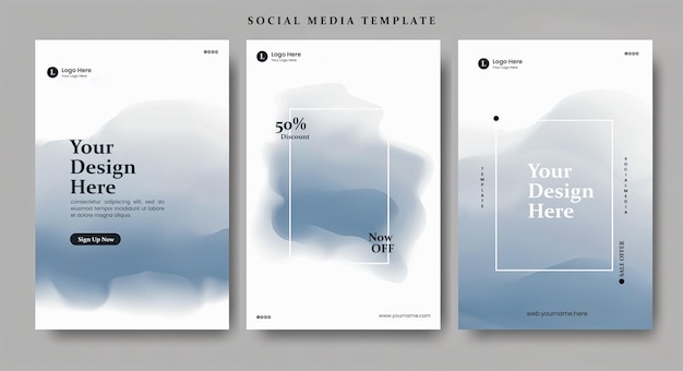 Social Media Design Template Set voor Mobile Screen Product Discount Offer en Corporate Branding