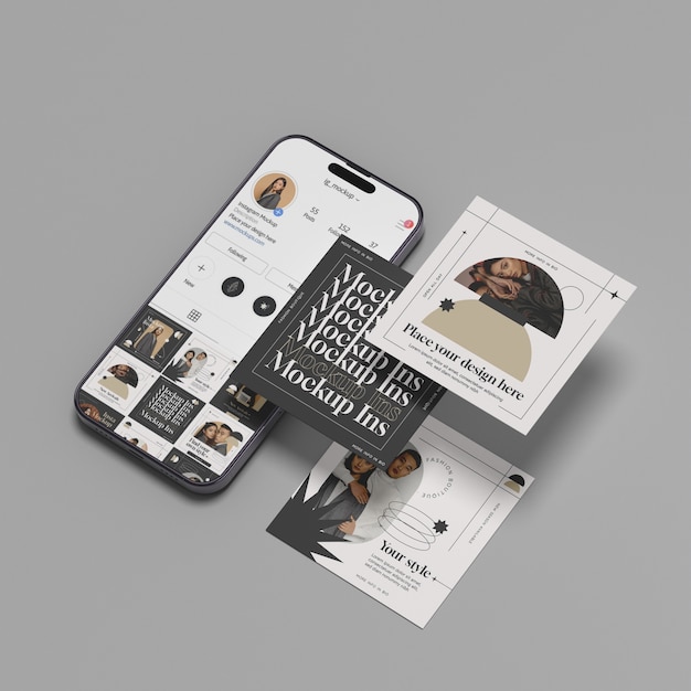 social media device mockup design