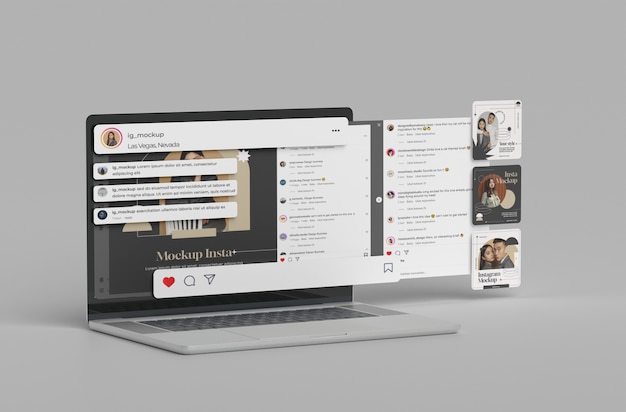 social media device mockup design