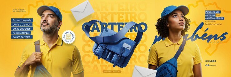 PSD социальные сети dia do carteiro день почтальонов социальных сетей