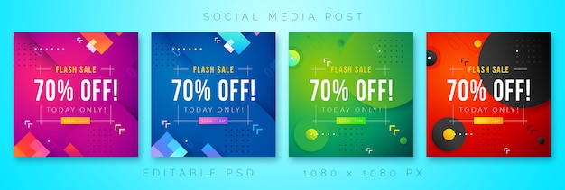 PSD social media discount post template