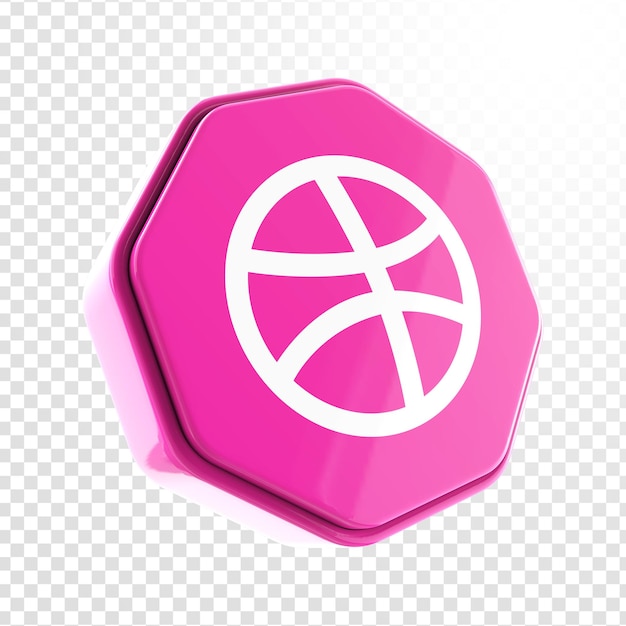 social media dribbble 3d rendering
