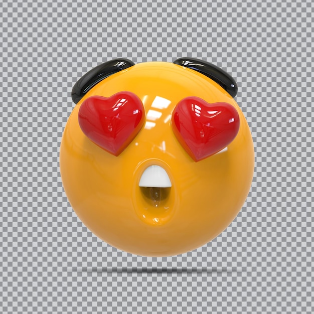 Social media emoji 3d rendering