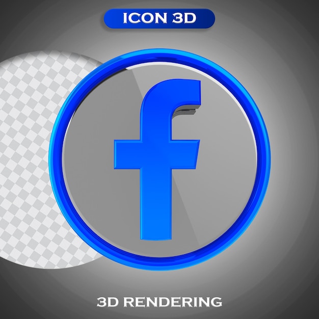 PSD social media facebook 3d render pictogram geïsoleerd