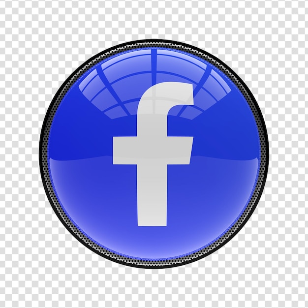 PSD rendering 3d dell'icona facebook dei social media