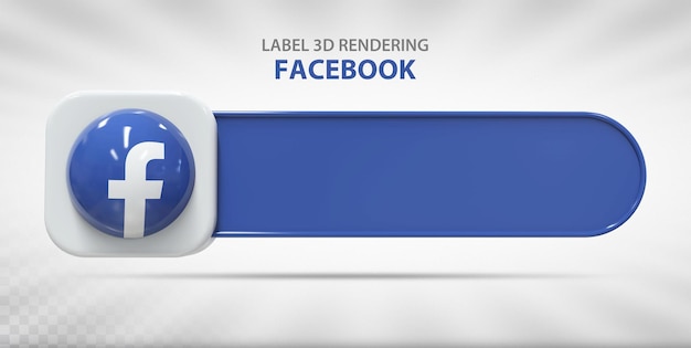 Social media facebook-label met pictogram 3d