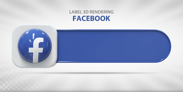 PSD social media facebook label with icon 3d