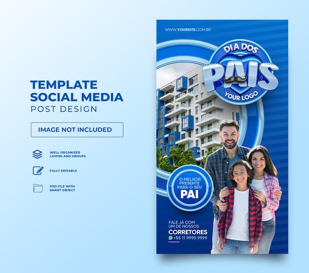 Social media fathers day template 