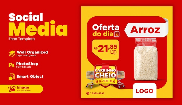 Social media Feed biedt sjabloon brazilië