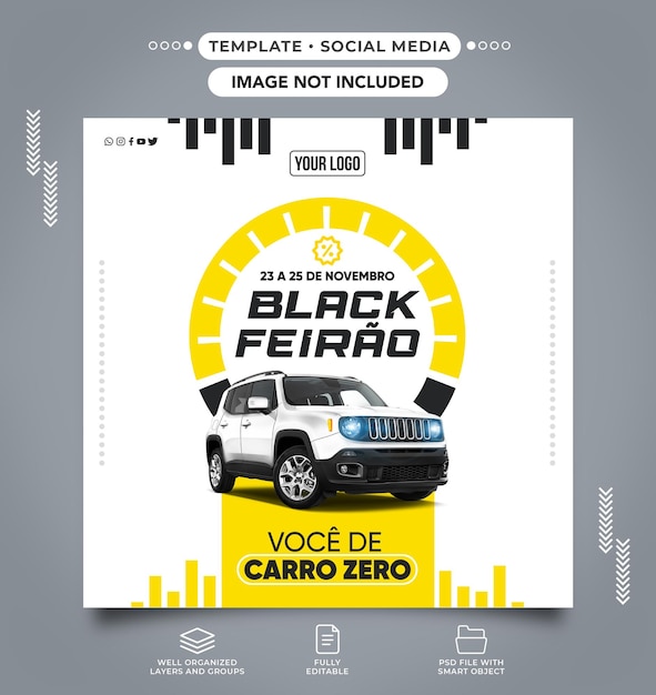 Лента социальных сетей Черная пятница Black Car Show