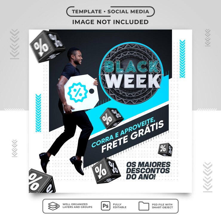 PSD social media feed black friday met kortingen