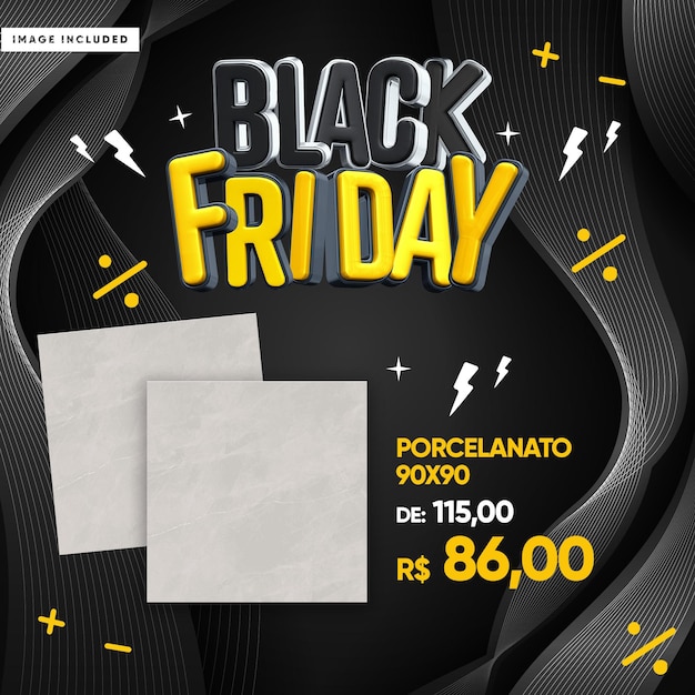 PSD social media feed black friday for porcelain tile sales