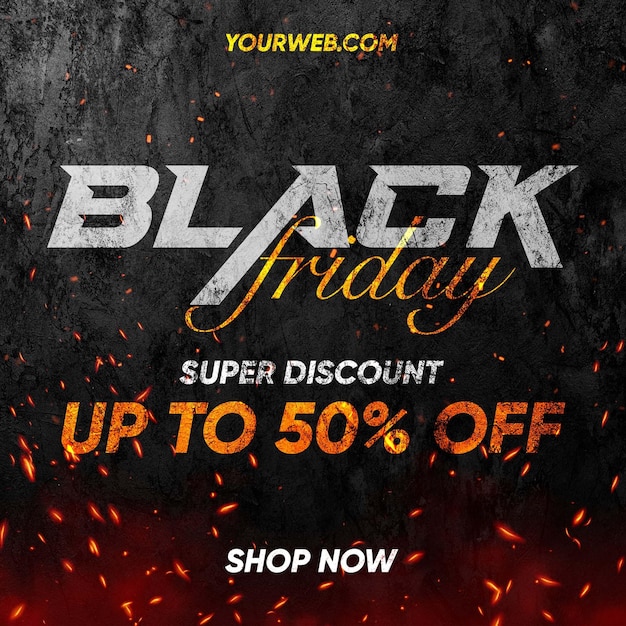 Social media feed black friday up to 50 off