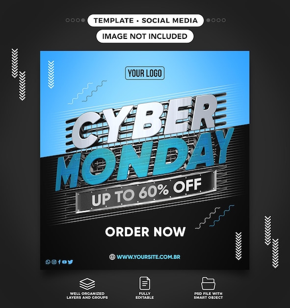 Social media feed cyber monday tot 60 korting