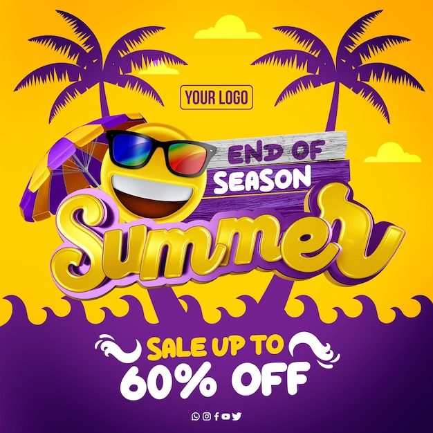 Social media feed end of season summer sale up to 60 off