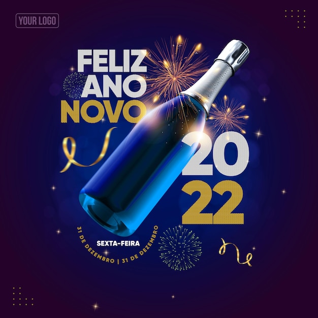 social media feed happy new year 2022