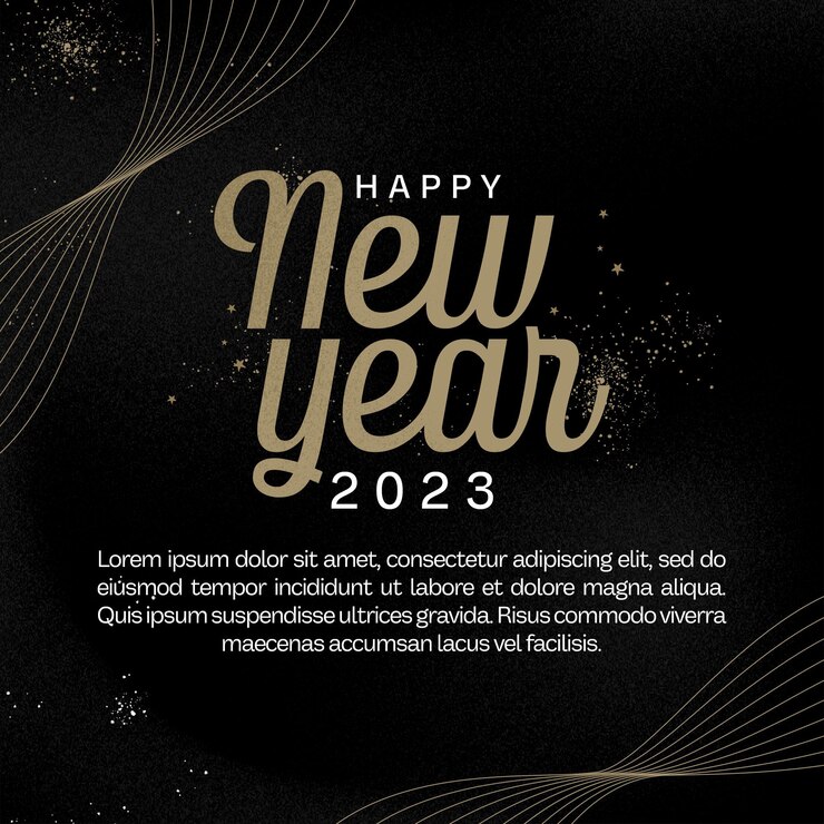 PSD 소셜 미디어 피드 새해 복 많이 받으세요 2023 기념