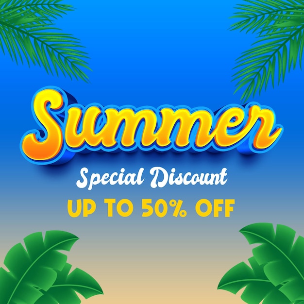 Social media feed hello zomerverkoop met tekst-effect