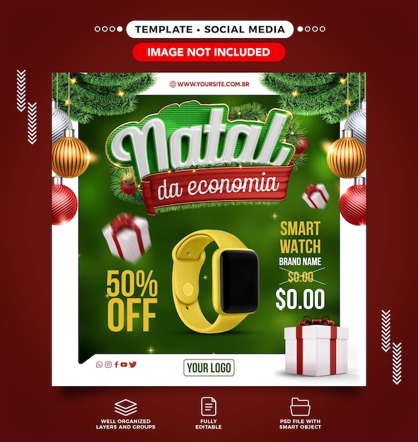 PSD social media feed instagram christmas savings for smart watch sales