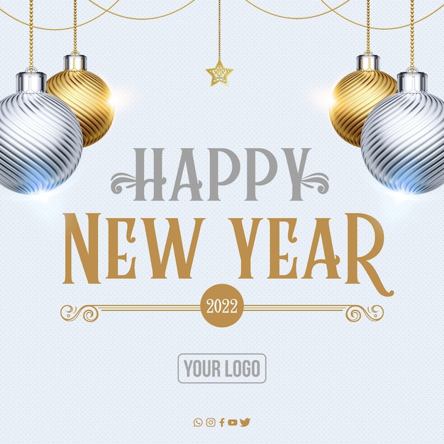 Social media feed instagram happy new year for composing