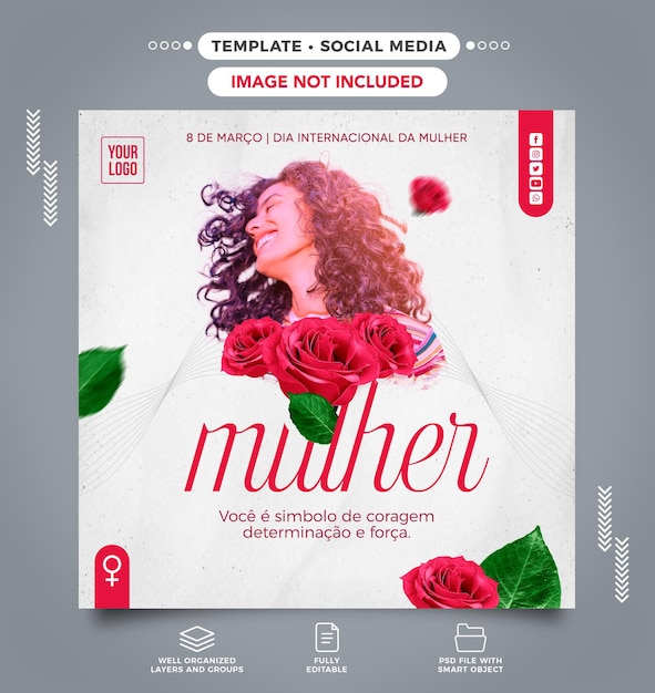 PSD social media feed instagram special date happy womens day