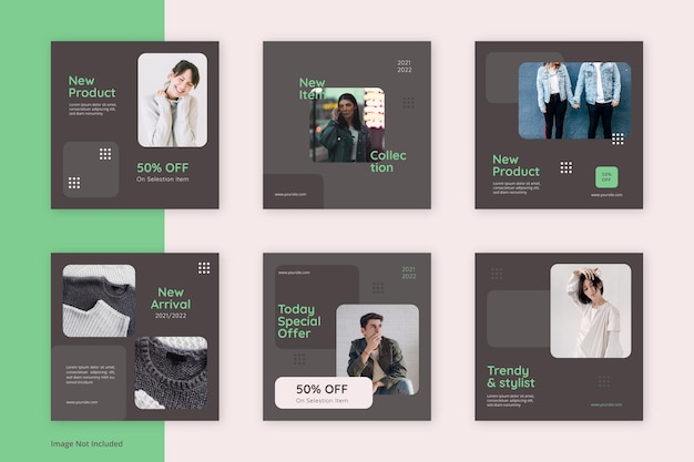 Social media feed post template for fashion business Premium Pds