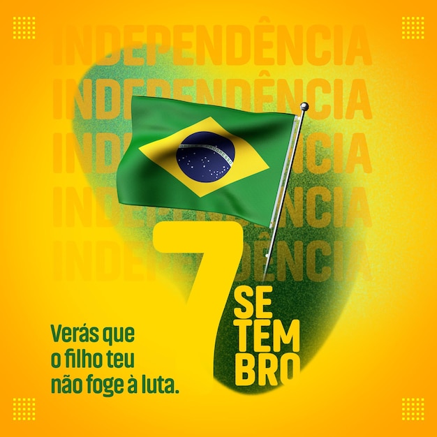 Social media feed template brazil independence day