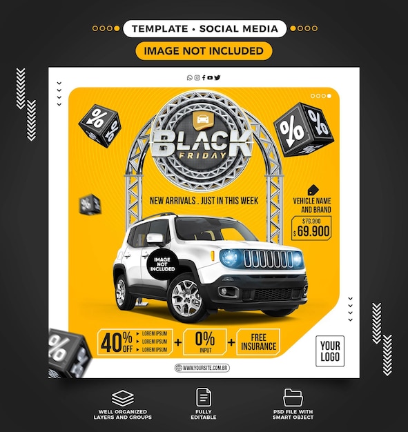 Feed sui social media con notizie sulle auto solo questa settimana durante il black friday