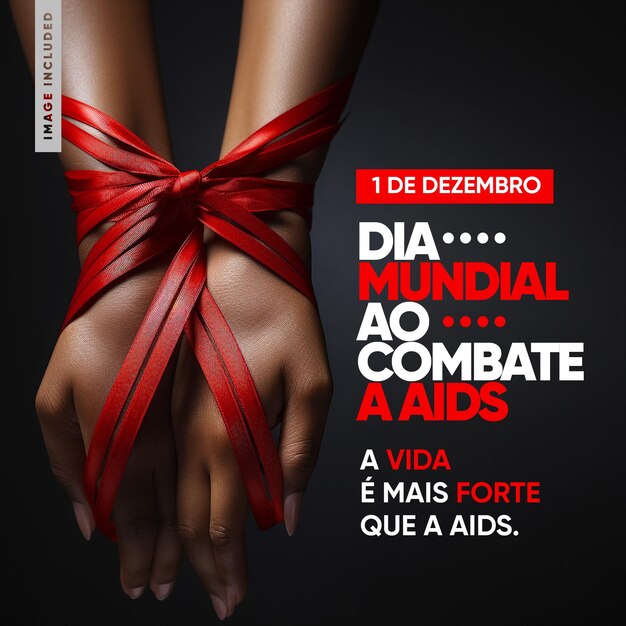 PSD social media feed world aids day life is stronger